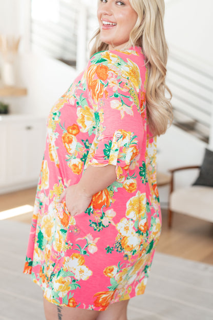 Lizzy Dress in Hot Pink and Yellow Floral (Online Exclusive)