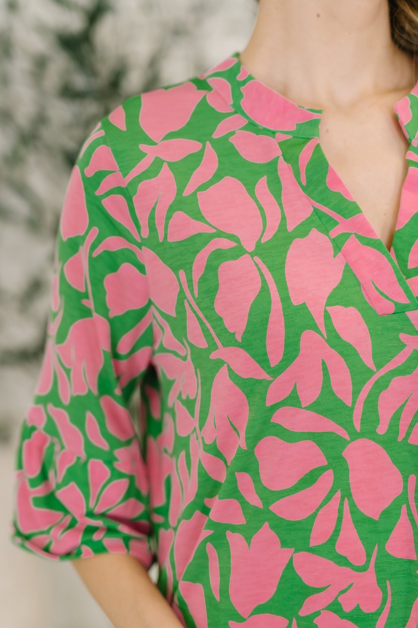 Lizzy Sunday Dress in Emerald Abstract Floral- (Online Exclusive)