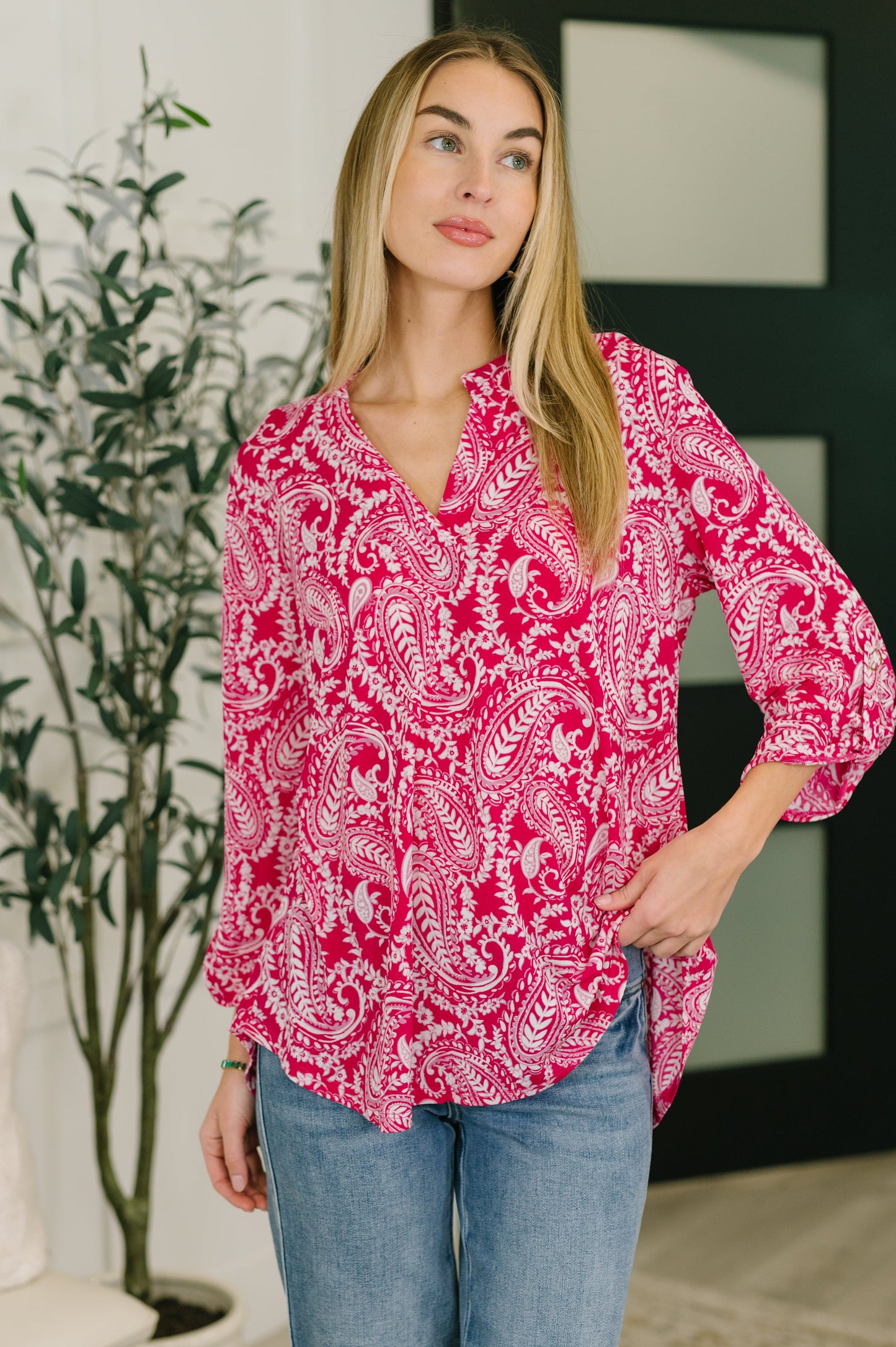 Lizzy Top in Pink Paisley (Online Exclusive)