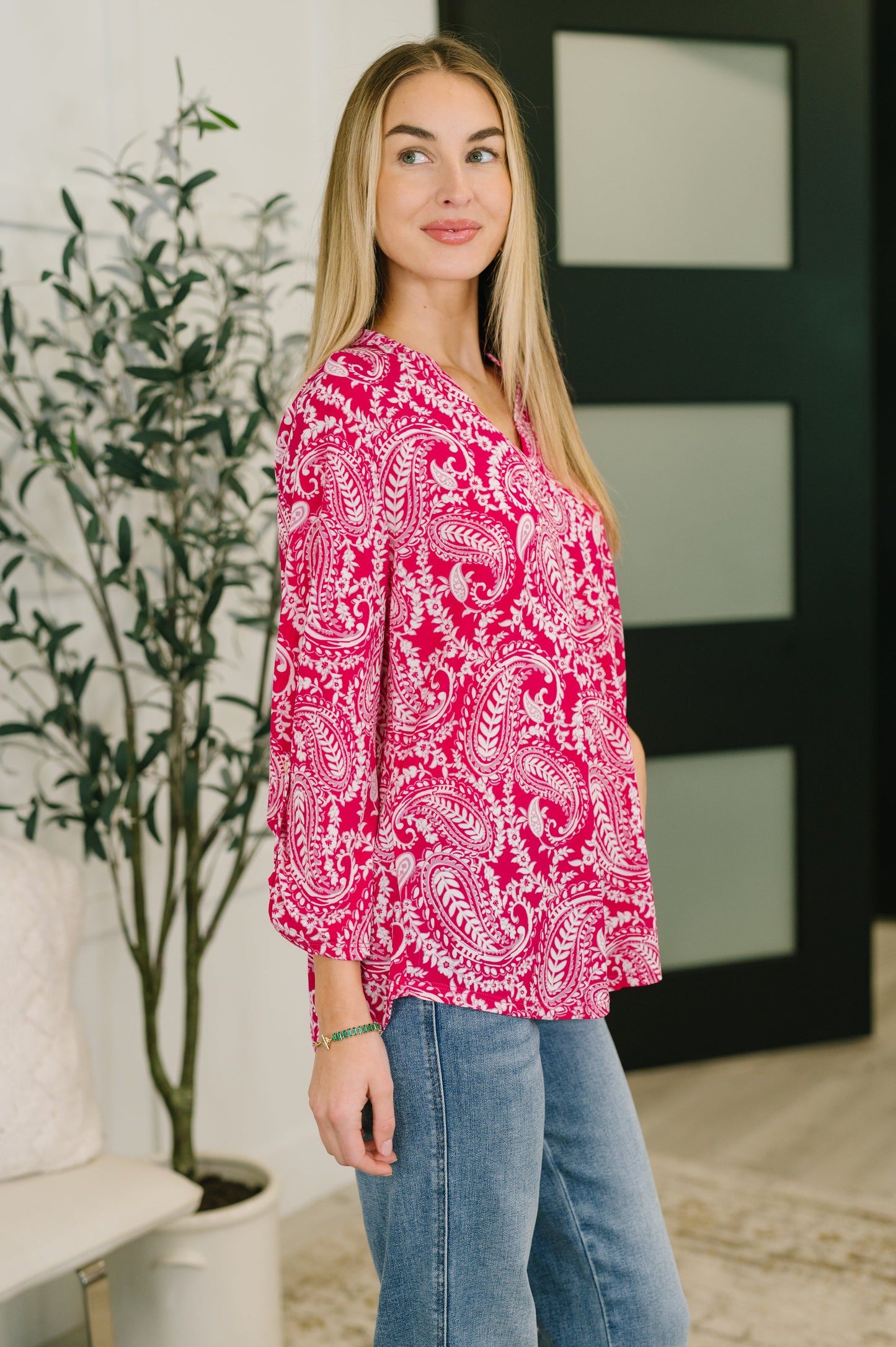 Lizzy Top in Pink Paisley (Online Exclusive)