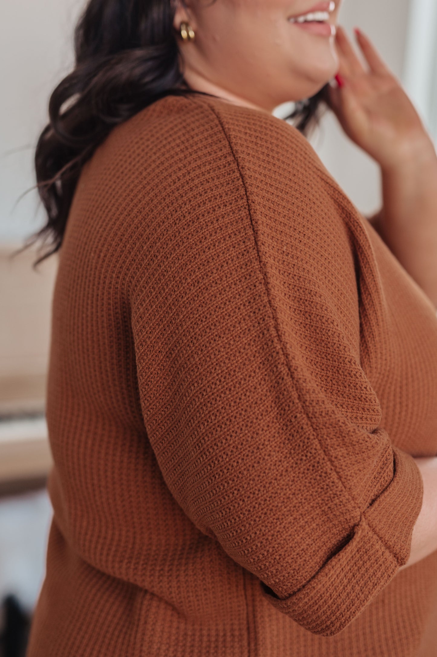 Lotta Love Knitted Sweater Top in Rust (Online Exclusive)
