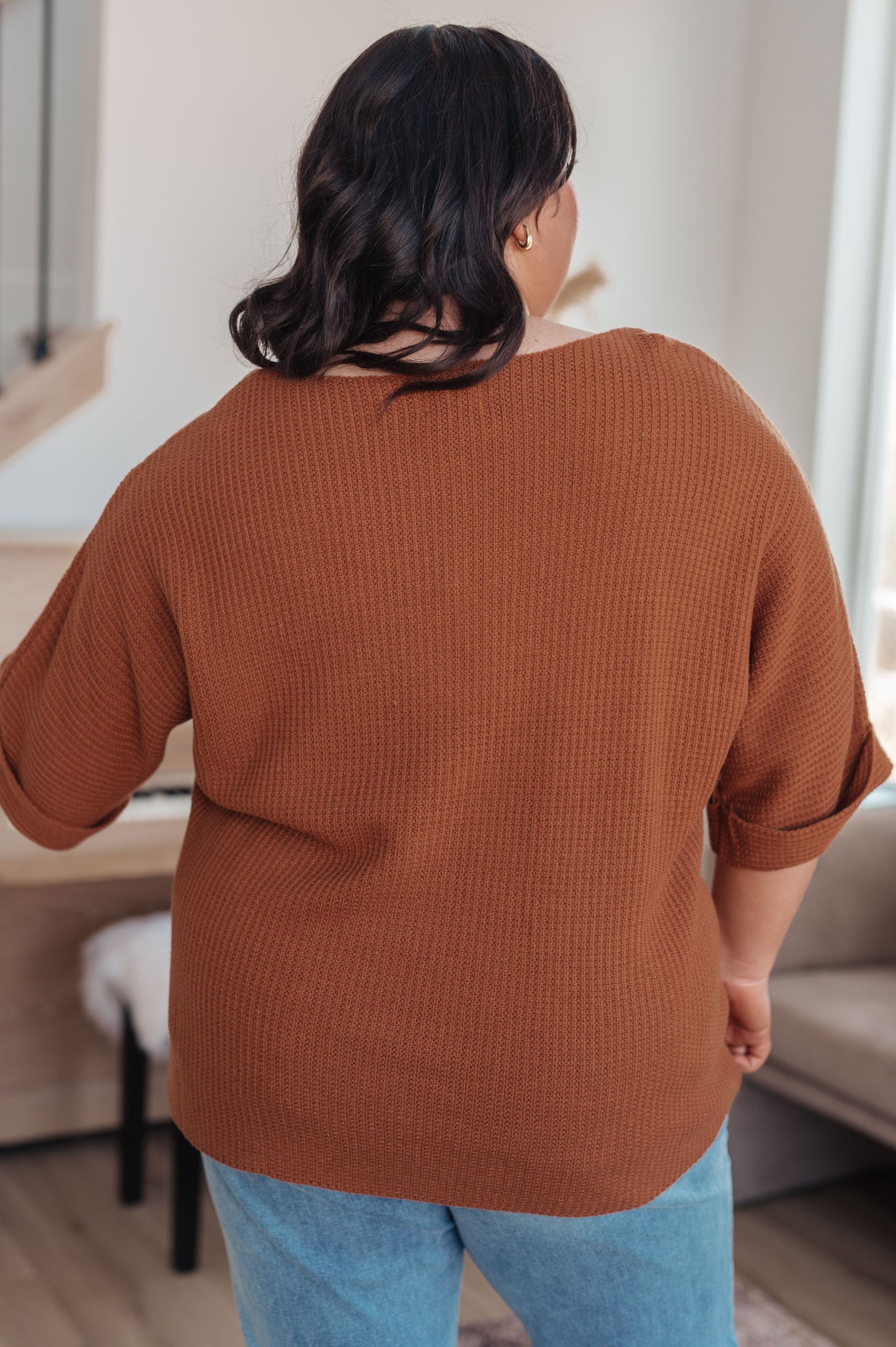 Lotta Love Knitted Sweater Top in Rust (Online Exclusive)