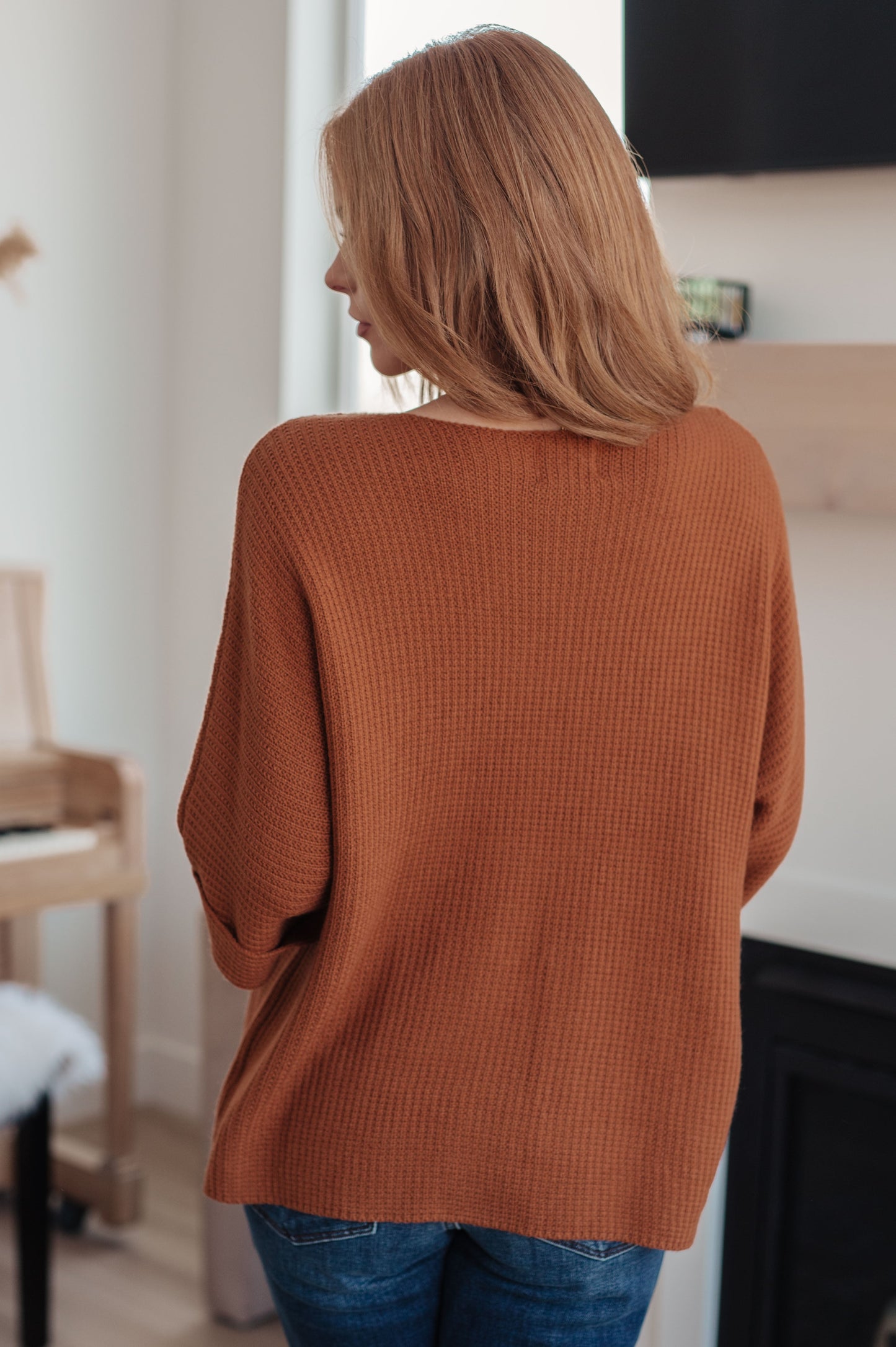 Lotta Love Knitted Sweater Top in Rust (Online Exclusive)