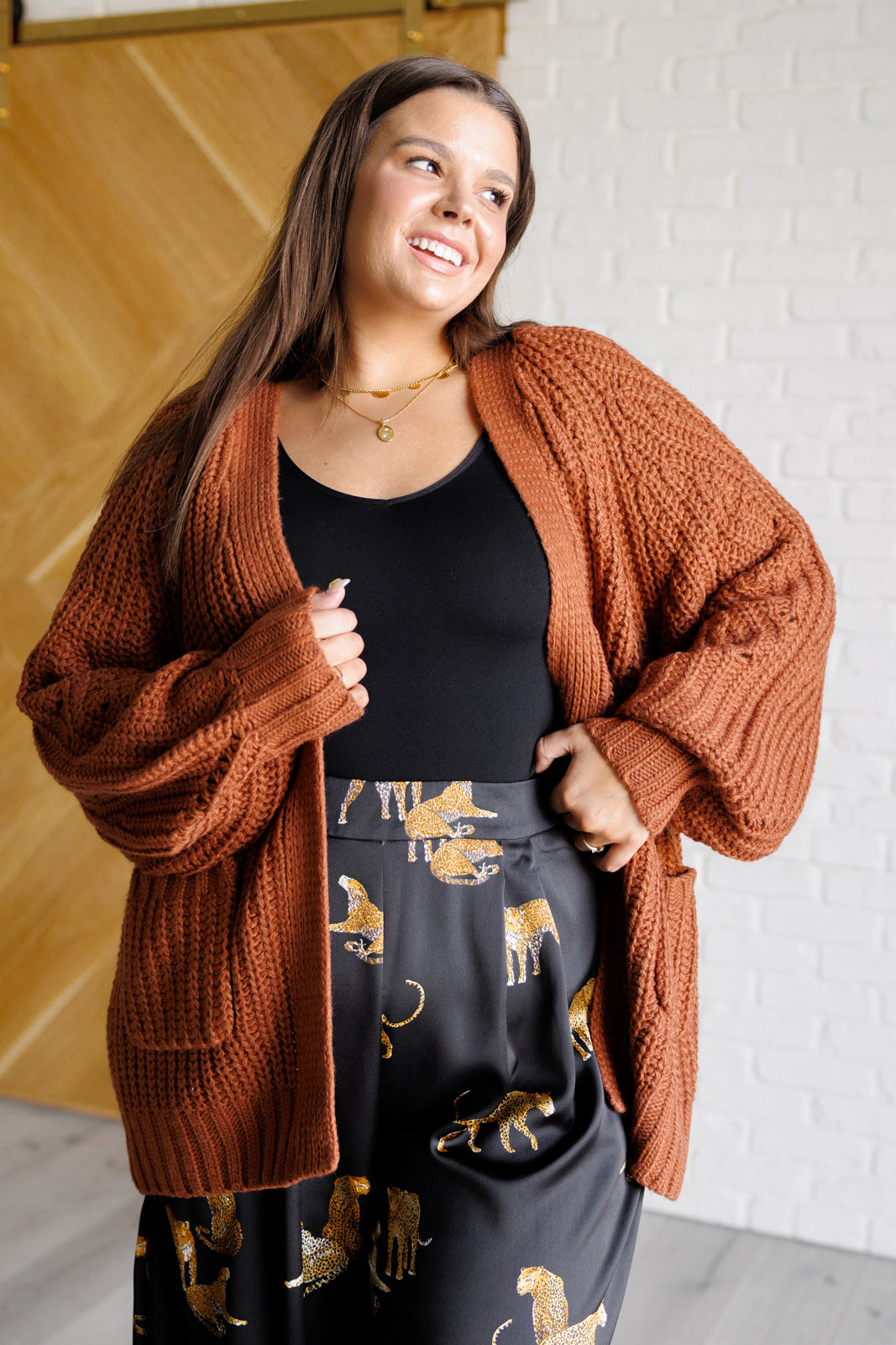 Maybe Monday Cardigan in Chestnut (Online Exclusive)