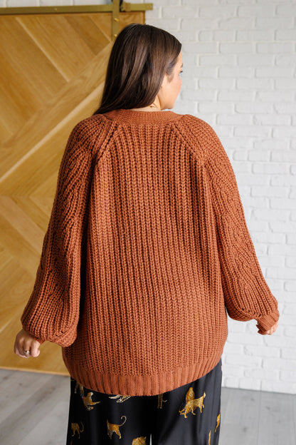 Maybe Monday Cardigan in Chestnut (Online Exclusive)