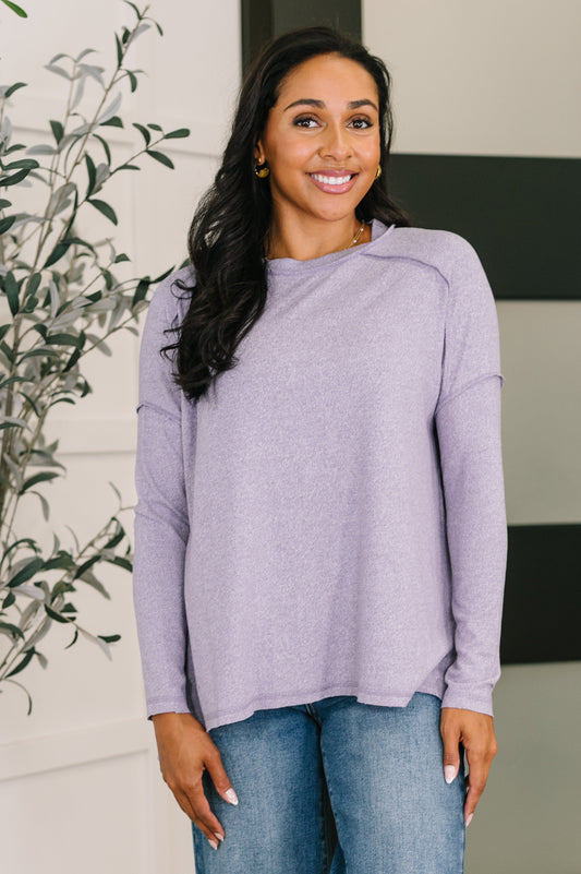 Mellow Mood Heathered Pullover in Lavender (Online Exclusive)