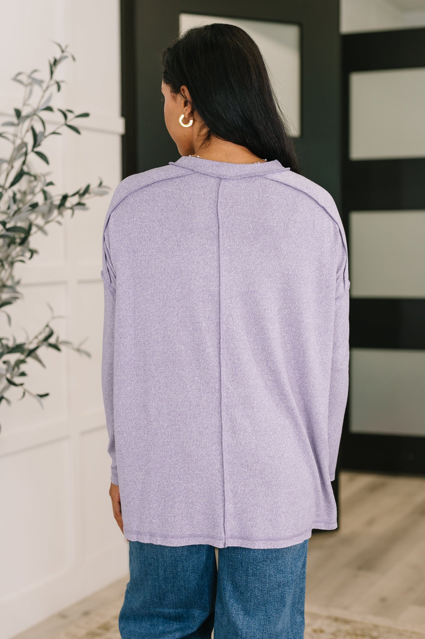 Mellow Mood Heathered Pullover in Lavender (Online Exclusive)