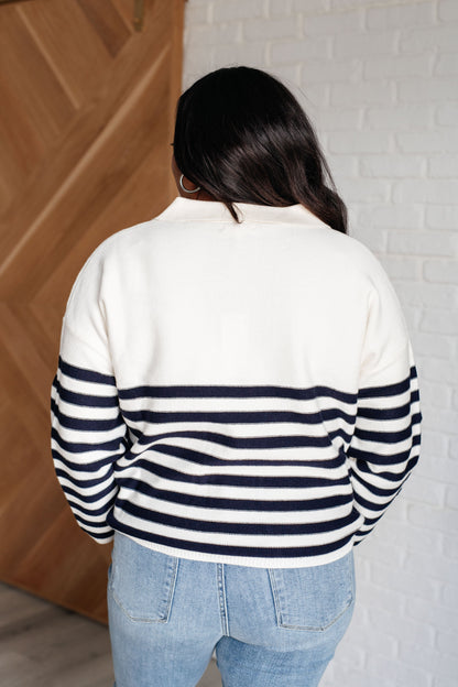 Memorable Moments Striped Sweater in White (Online Exclusive)