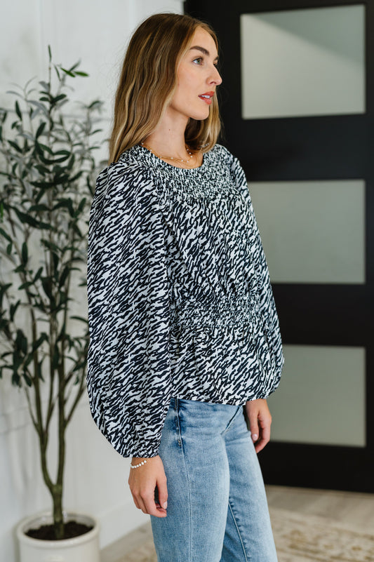 Muse Moves High Neck Peplum Blouse in Black (Online Exclusive)