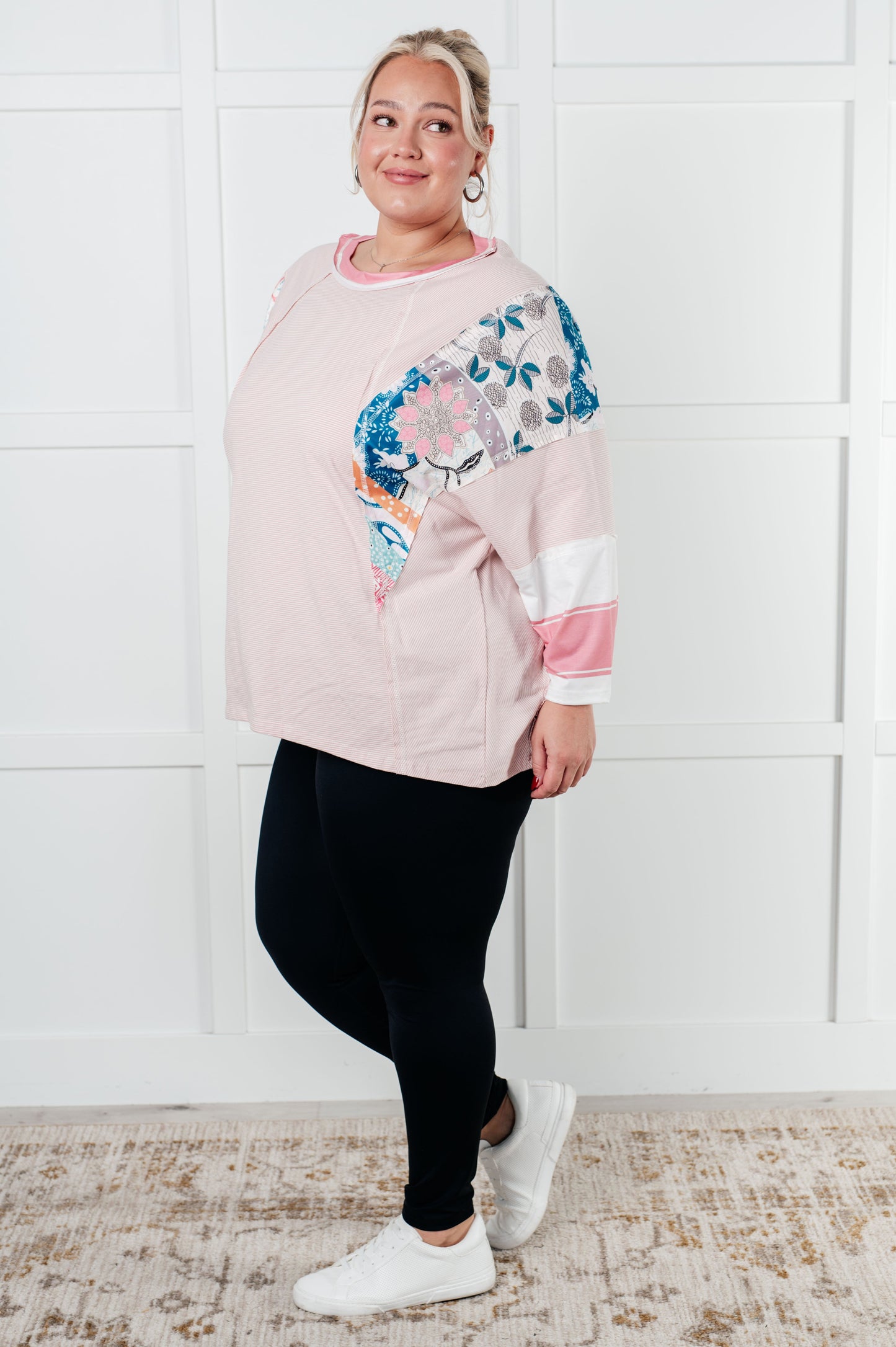 New Chapter Floral Color Block Patchwork Top (Online Exclusive)