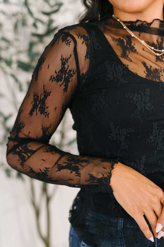 Next Level Patterned Layering Top in Black (Online Exclusive)