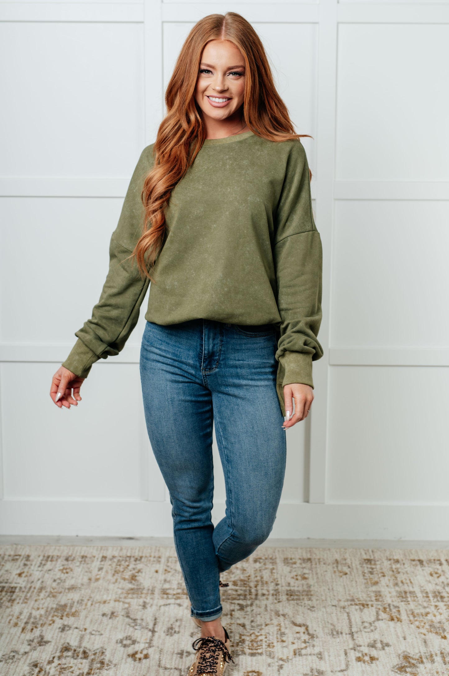No Plain Jane Oversized Sweatshirt in Green (Online Exclusive)
