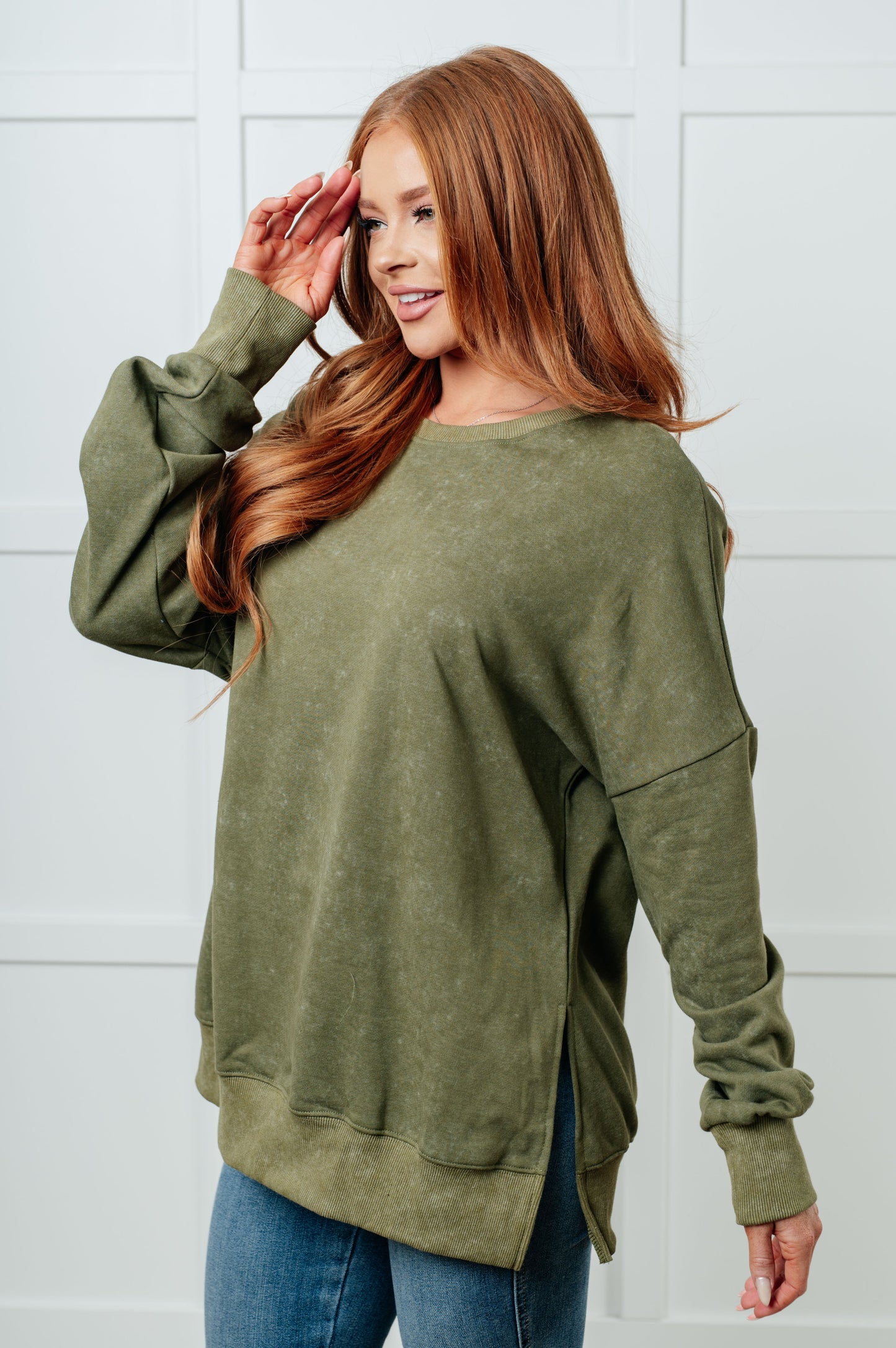 No Plain Jane Oversized Sweatshirt in Green (Online Exclusive)