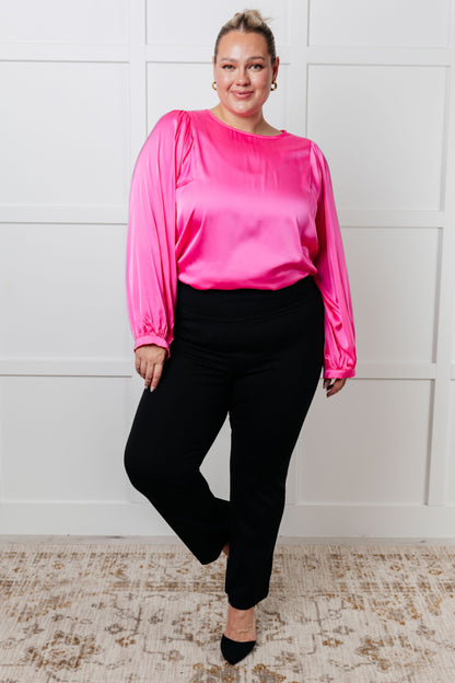 Not Exaggerating Satin Puff Sleeve Blouse - Online Exclusive