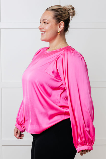 Not Exaggerating Satin Puff Sleeve Blouse - Online Exclusive