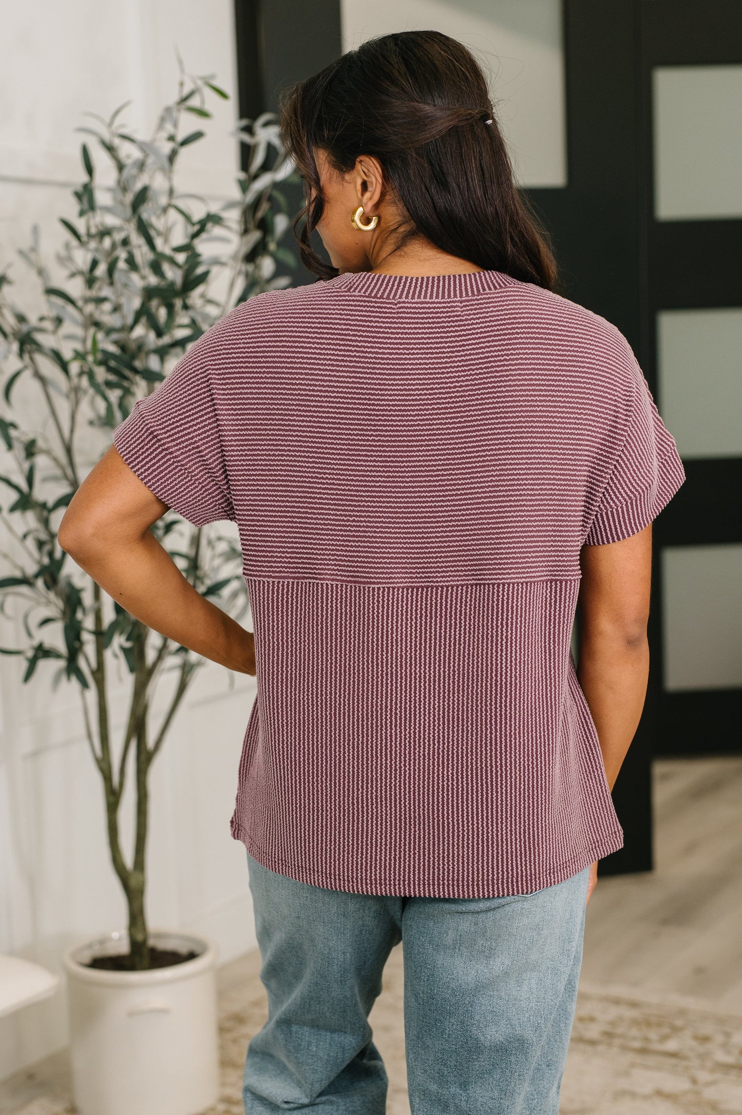 On Repeat Cable Ribbed Knit Tee (Online Exclusive)