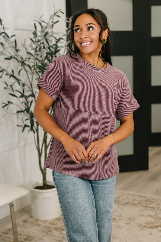 On Repeat Cable Ribbed Knit Tee (Online Exclusive)
