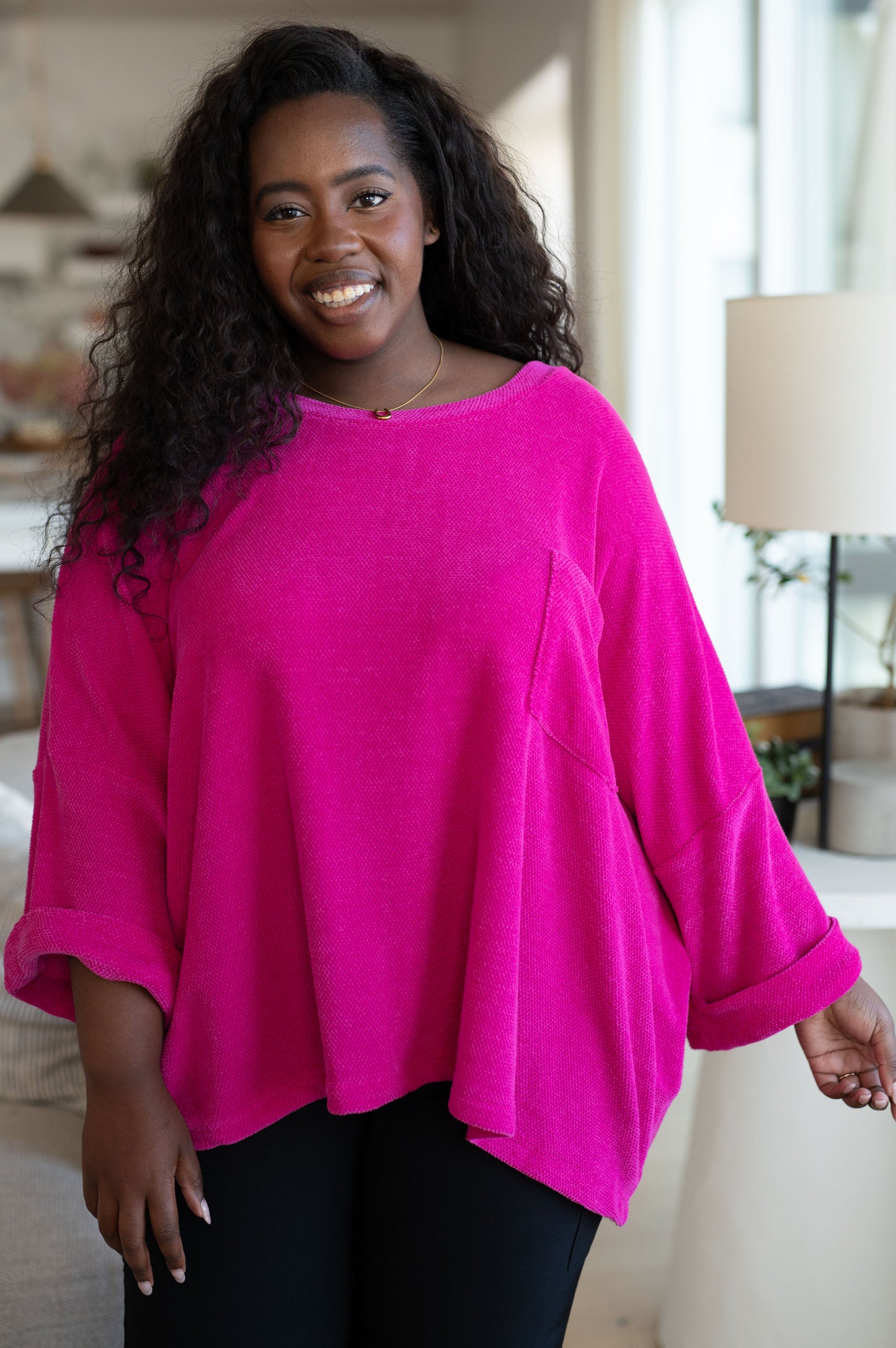 Pink Thoughts Chenille Blouse (Online Exclusive)