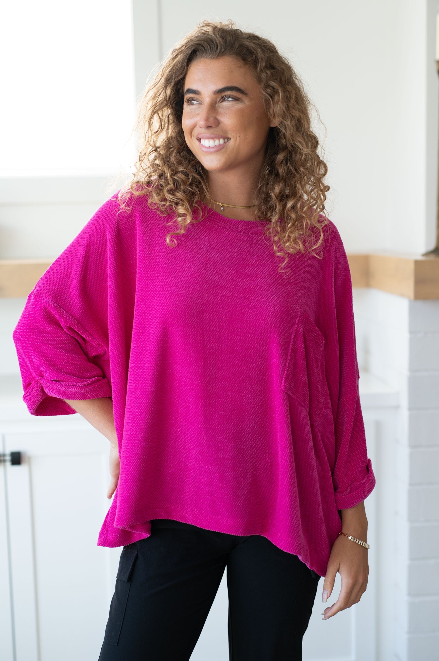 Pink Thoughts Chenille Blouse (Online Exclusive)