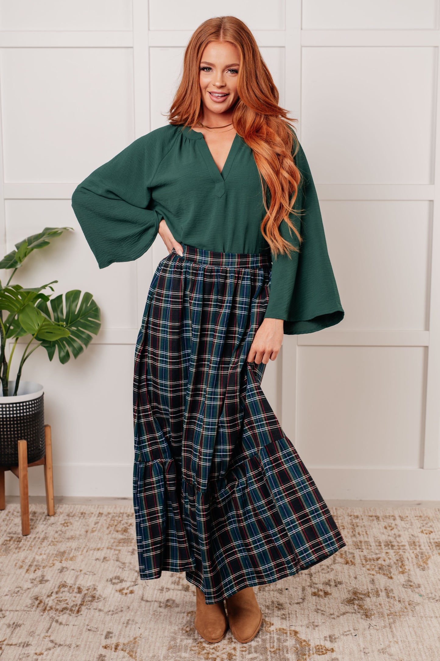 Plaid Perfection Maxi Skirt (Online Exclusive)