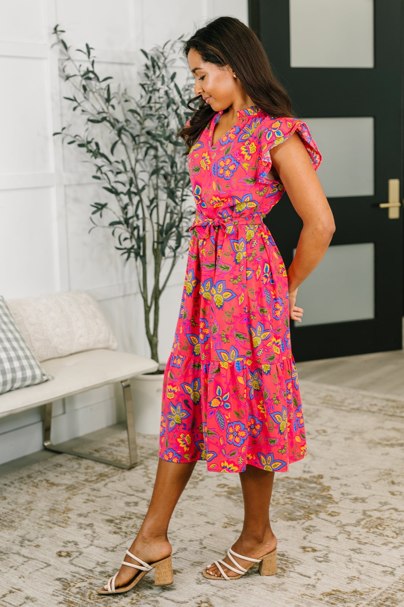 Polished and Pretty Waist Tie Tea Dress (Online Exclusive)