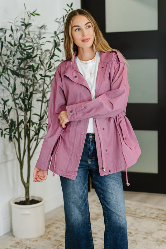 Puddle Jumper Full Front Zip Up Jacket in Mauve (Online Exclusive)