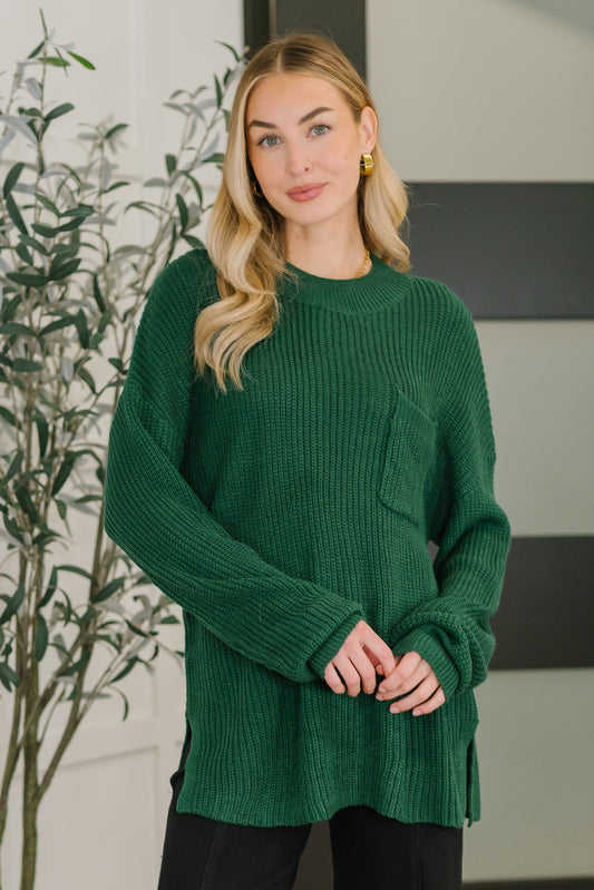 Textured Pullover in Hunter Green (Online Exclusive)