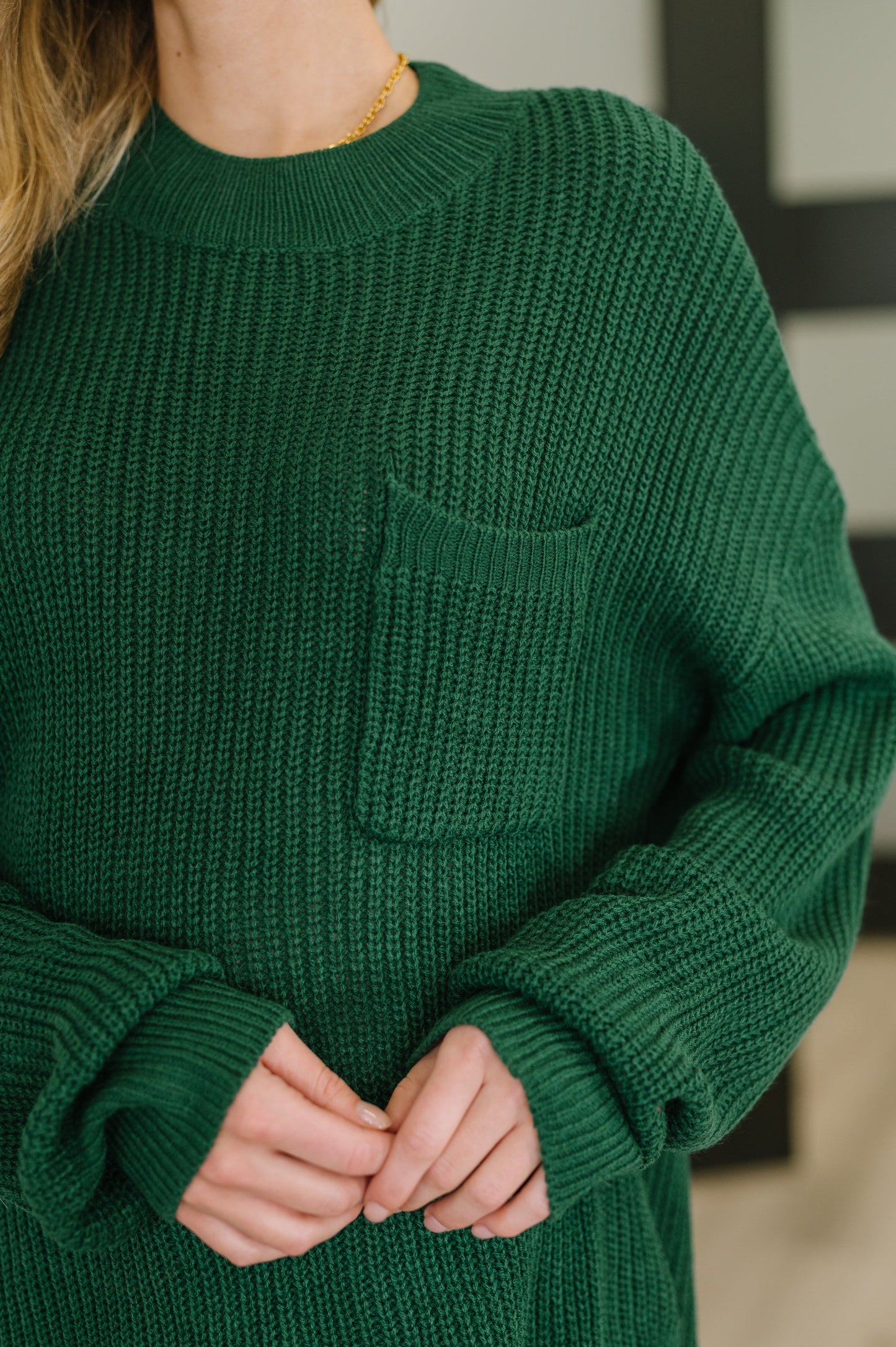 Textured Pullover in Hunter Green (Online Exclusive)