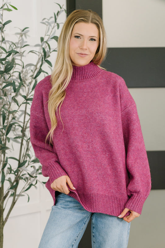Right to the Core High Neck Pullover in Light Plum (Online Exclusive)