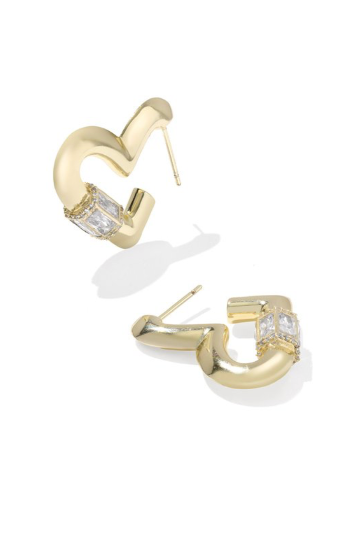 Kendra Scott Emery Heart Hoop Gold Earrings