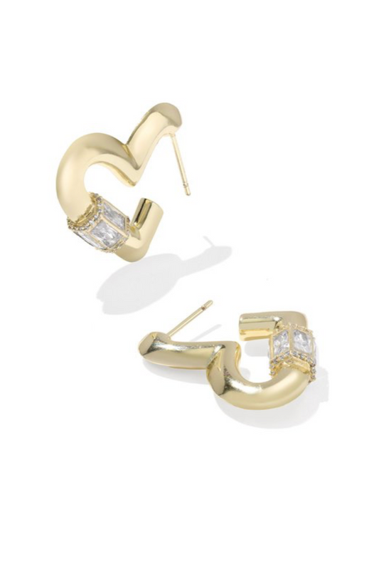 Kendra Scott Emery Heart Hoop Gold Earrings