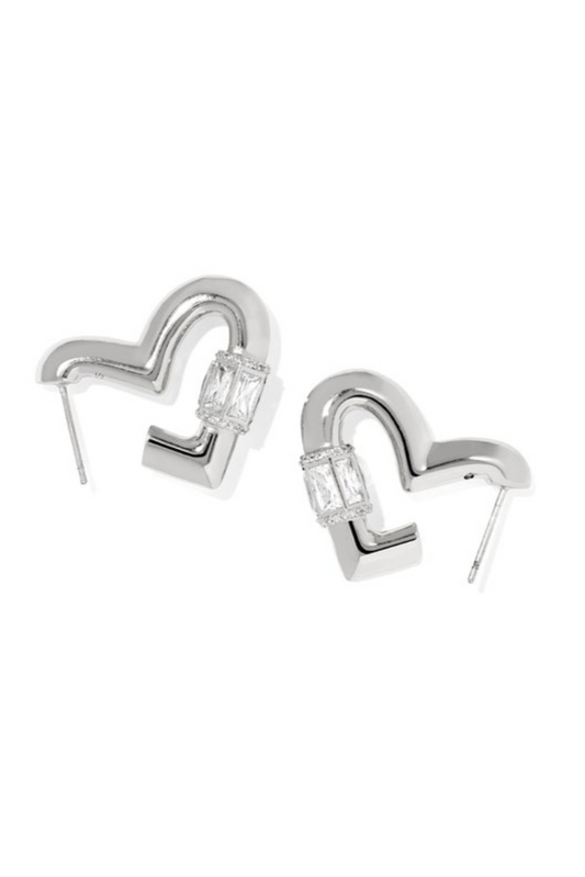Kendra Scott Emery Heart Hoop Silver Earrings