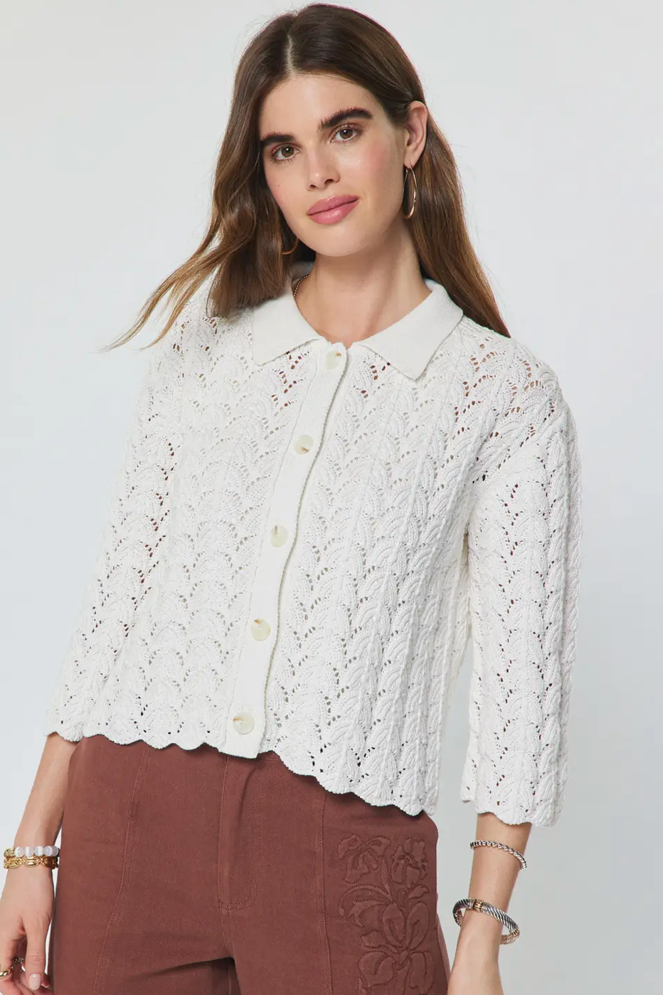 Woman wearing white top
