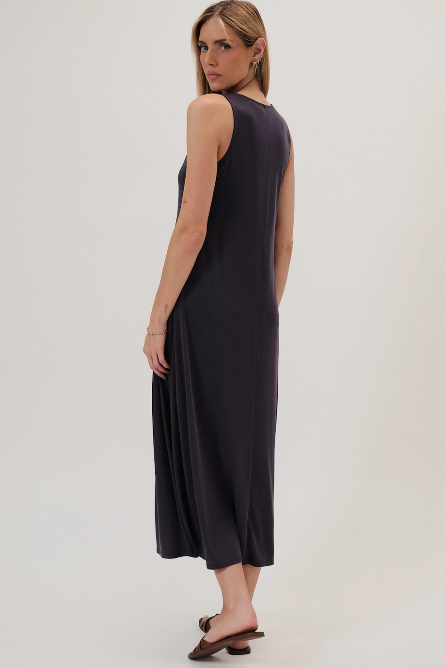Navy Round Neck Dress