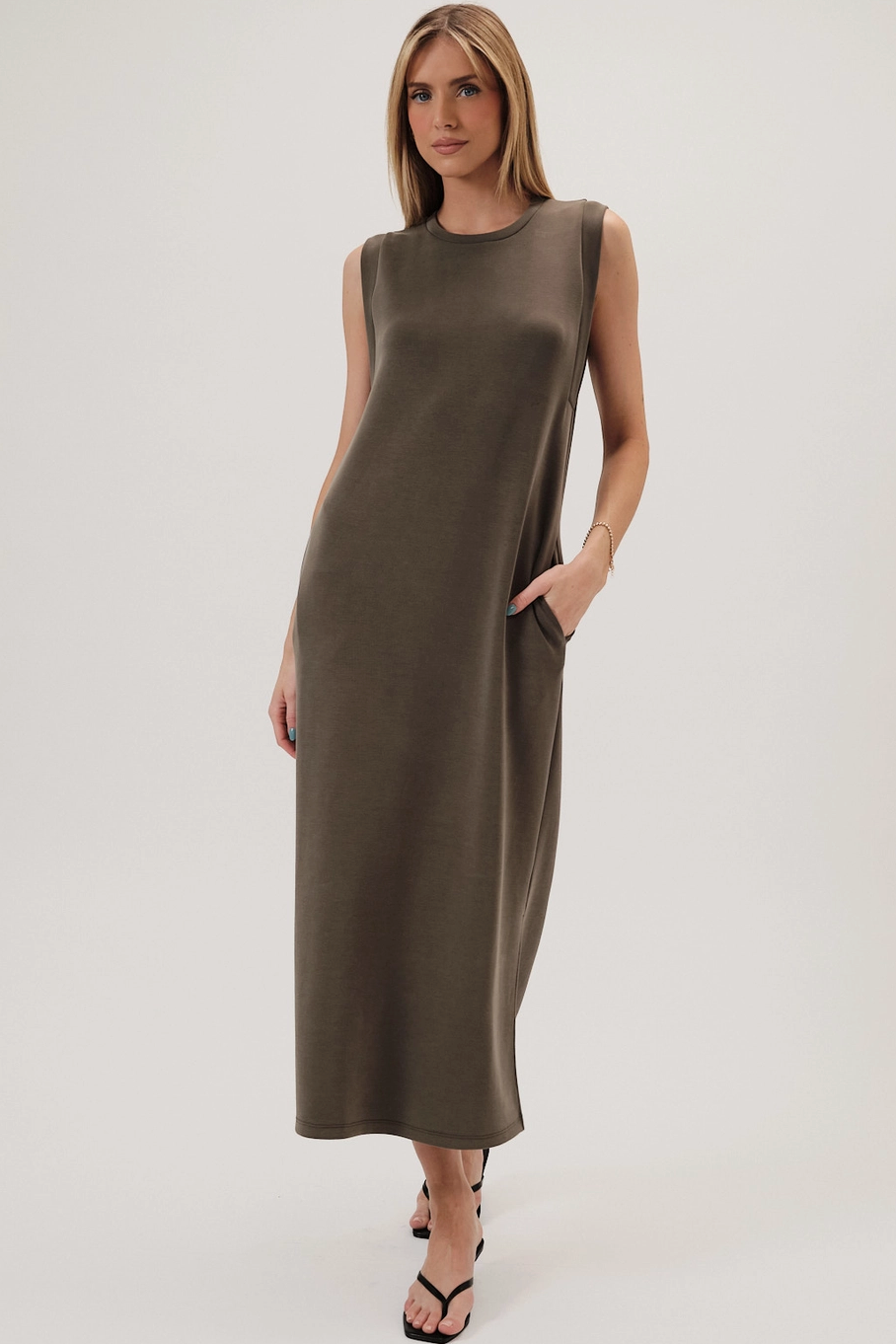 Olive Round Neck Dress
