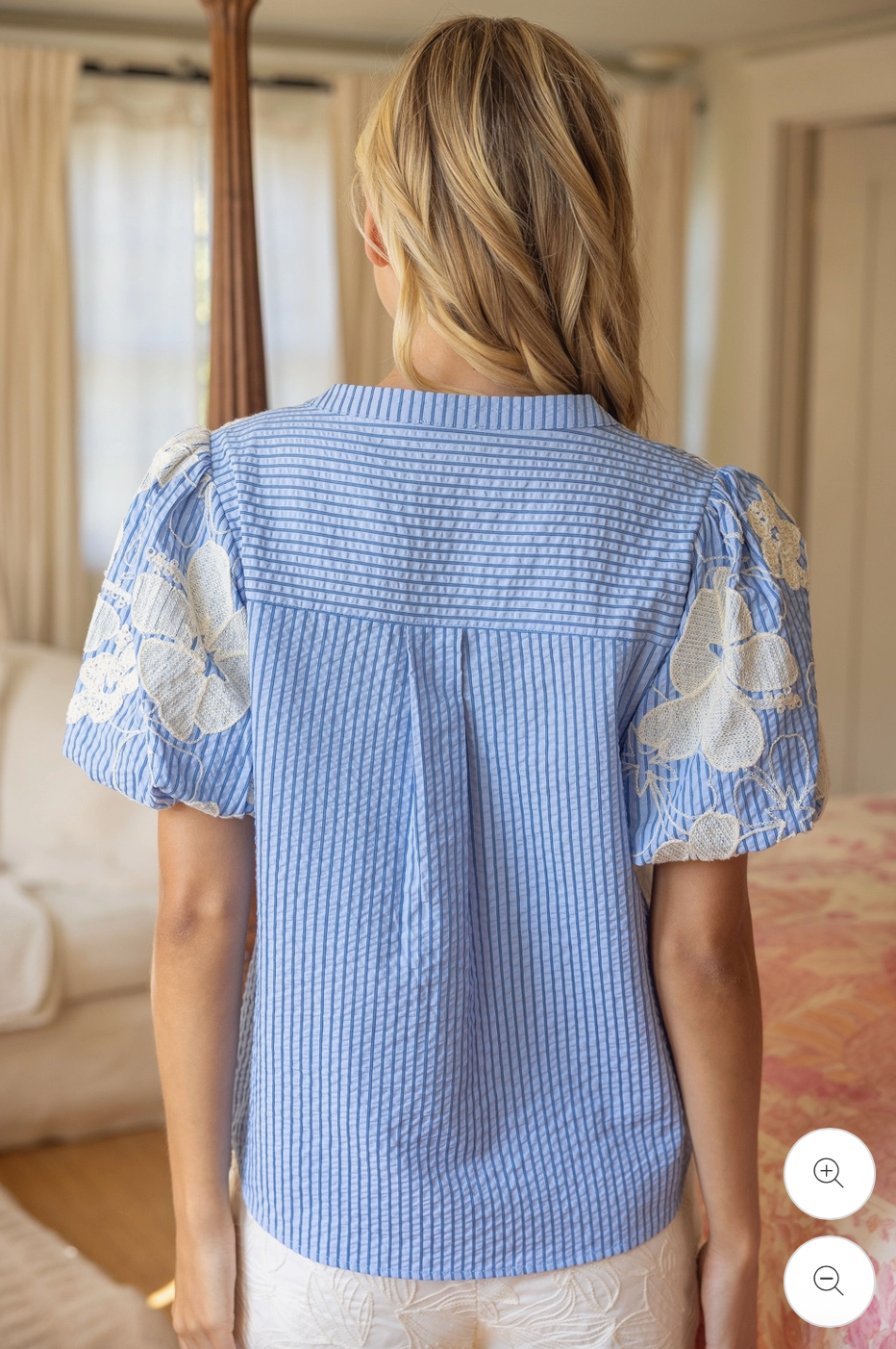 Floral Button Down Stripe Top