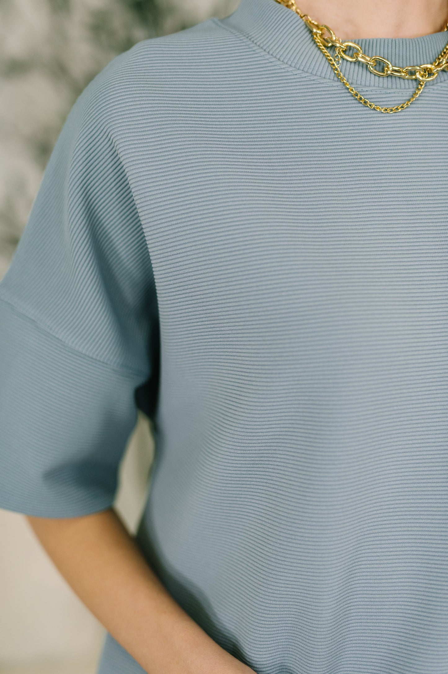 Sense of Clarity Boxy Top in Blue Grey (Online Exclusive)