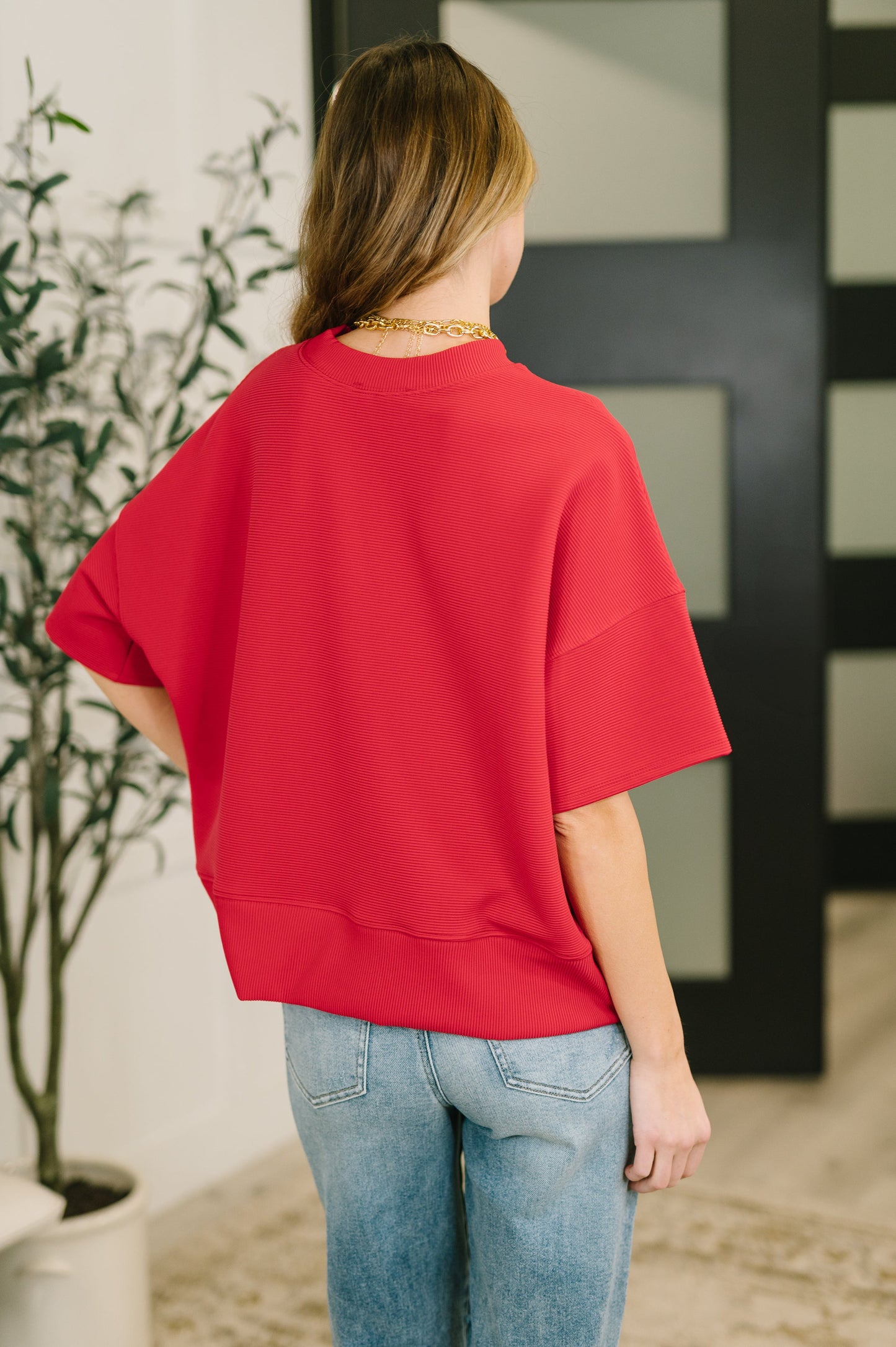 Sense of Clarity Boxy Top in Ruby (Online Exclusive)