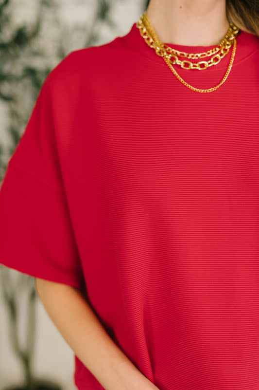 Sense of Clarity Boxy Top in Ruby (Online Exclusive)