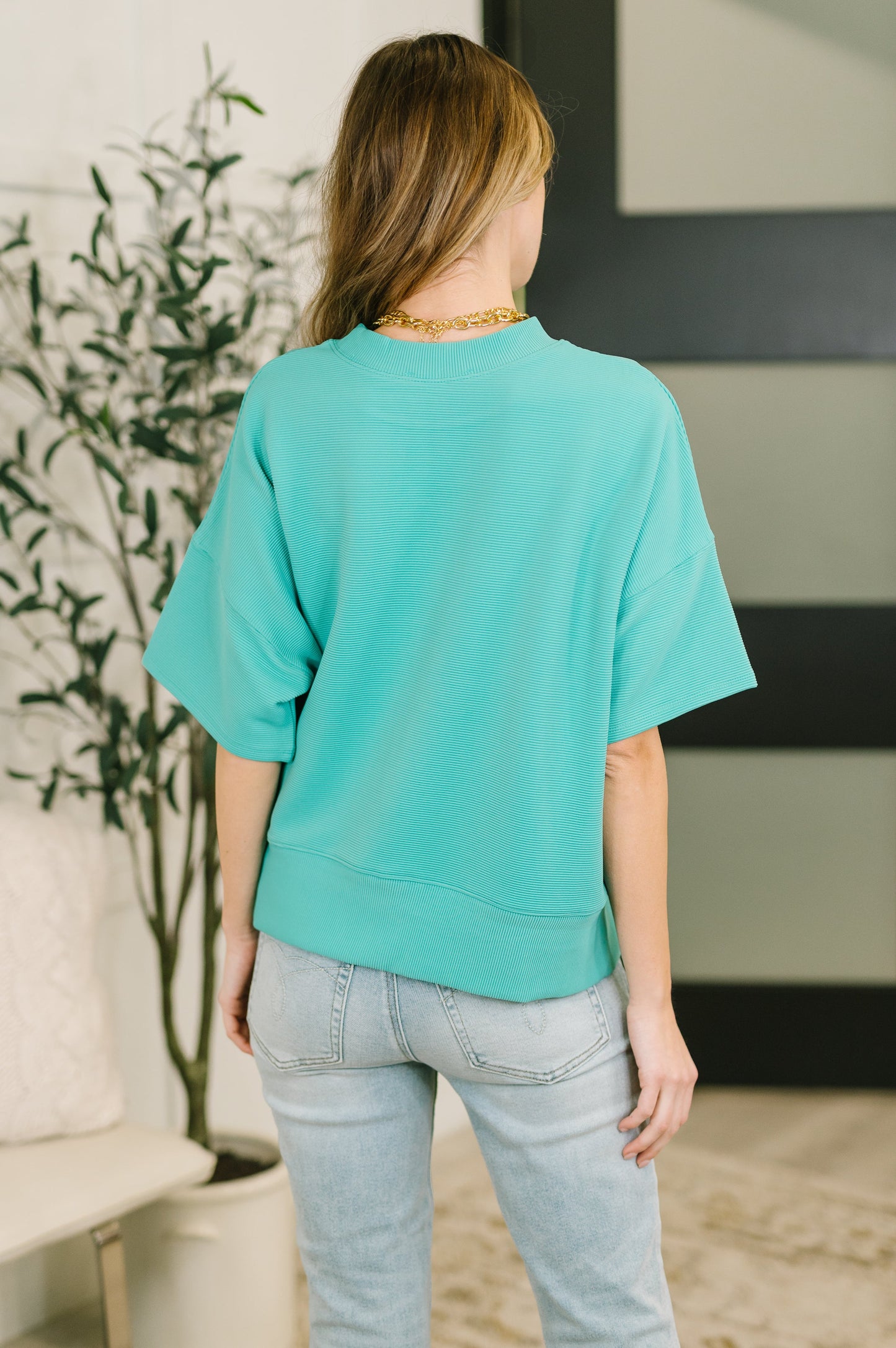 Sense of Clarity Boxy Top in Turquoise (Online Exclusive)