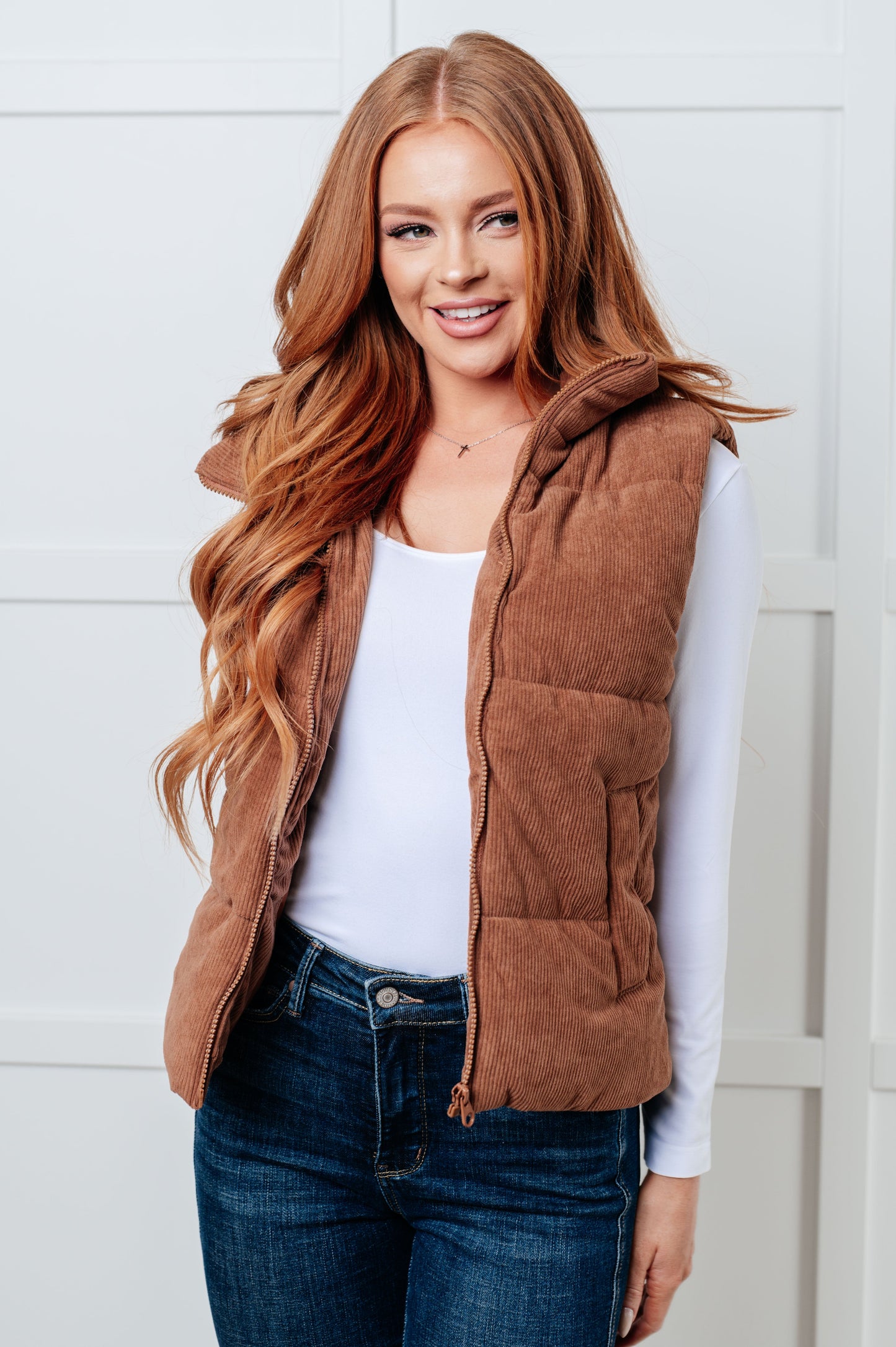 Set Me Up Corduroy Puffer Vest - Online Exclusive