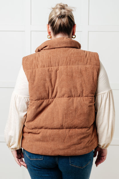 Set Me Up Corduroy Puffer Vest - Online Exclusive