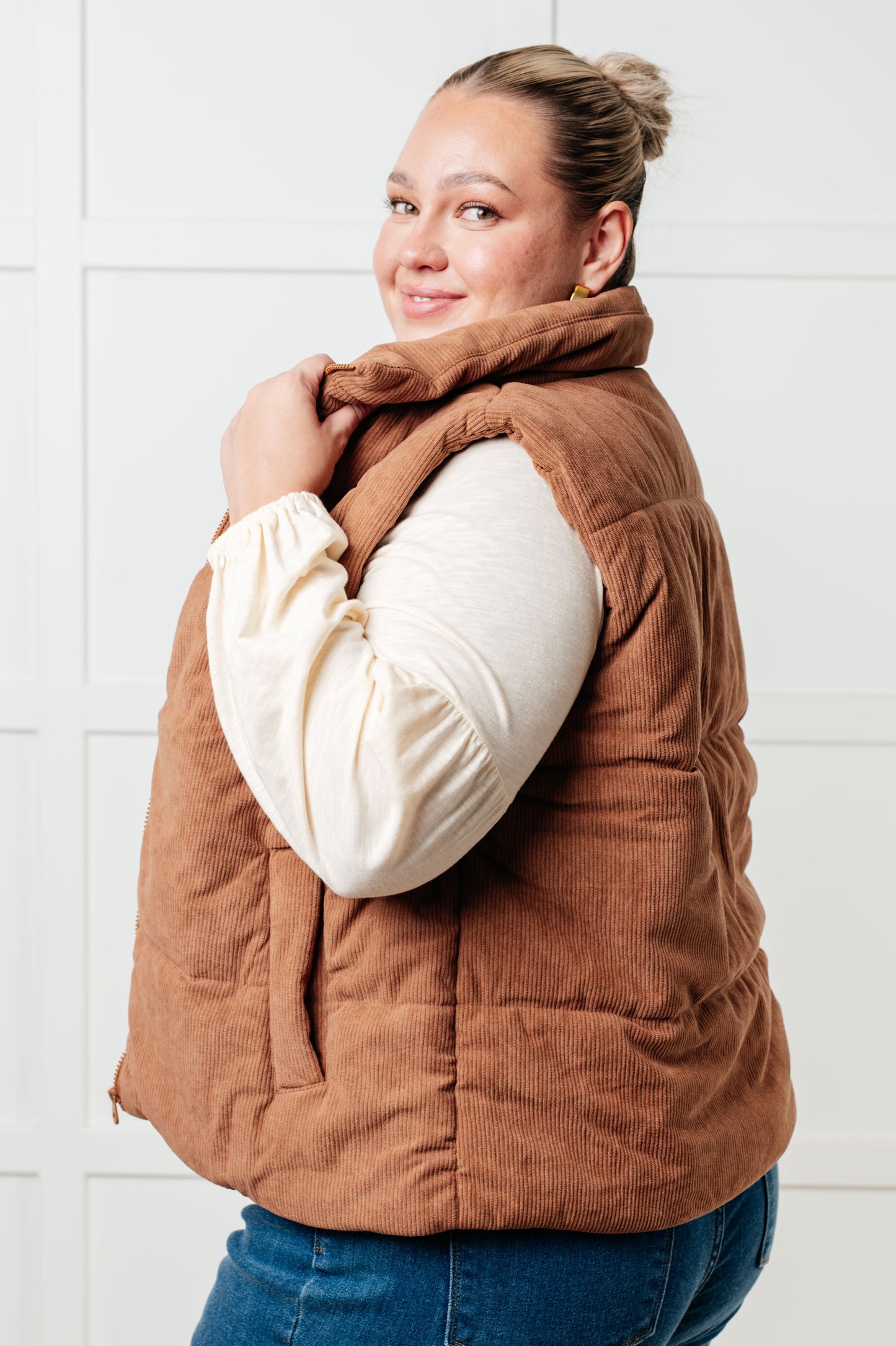 Set Me Up Corduroy Puffer Vest - Online Exclusive