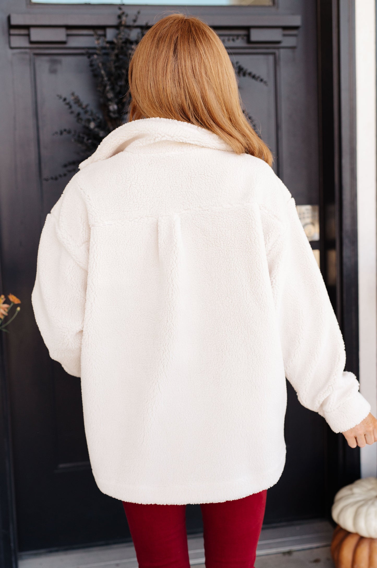 Shrouded in Sherpa Coat in White (Online Exclusive)
