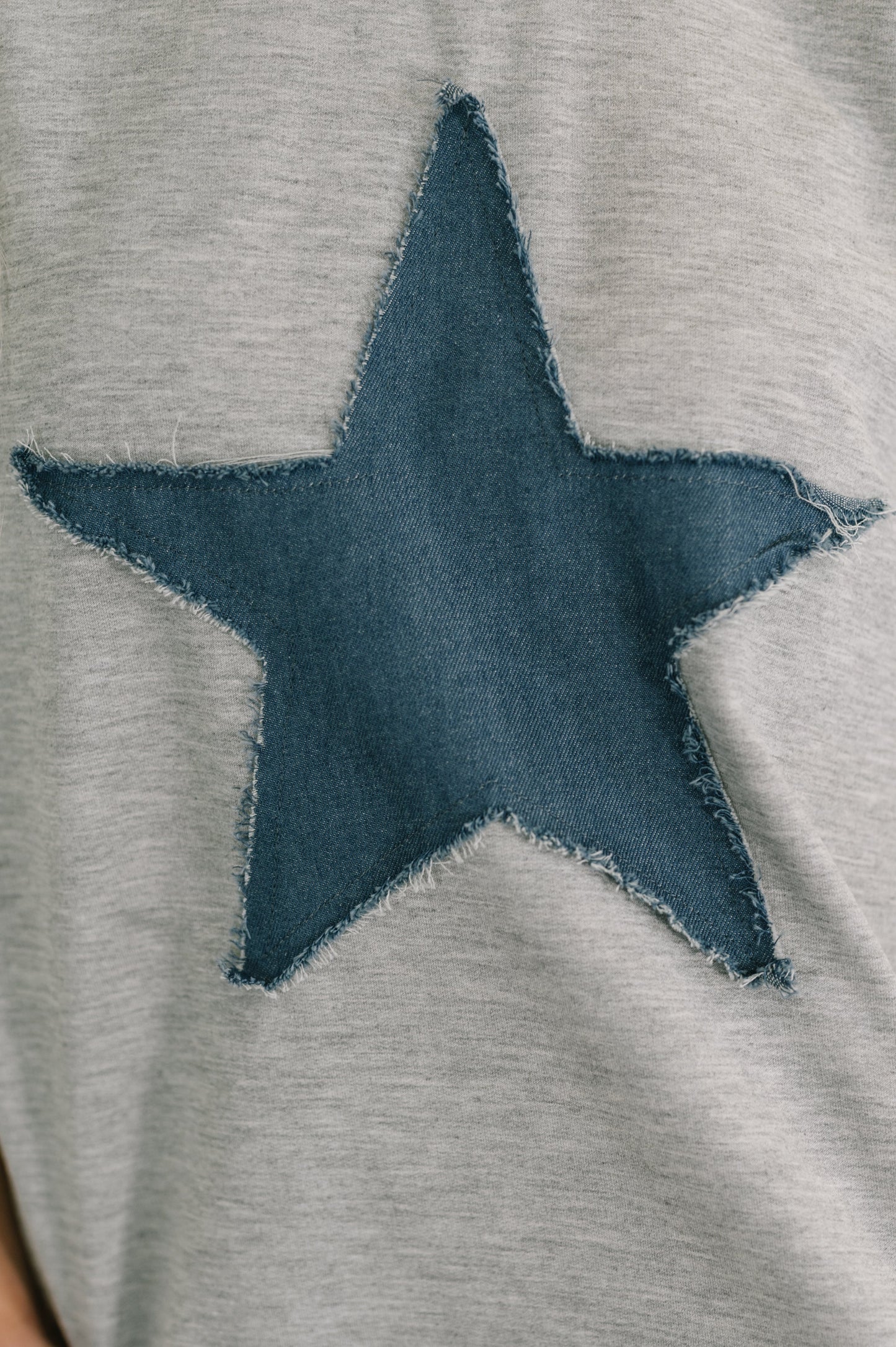 Star Stud Distressed Applique Top (Online Exclusive)
