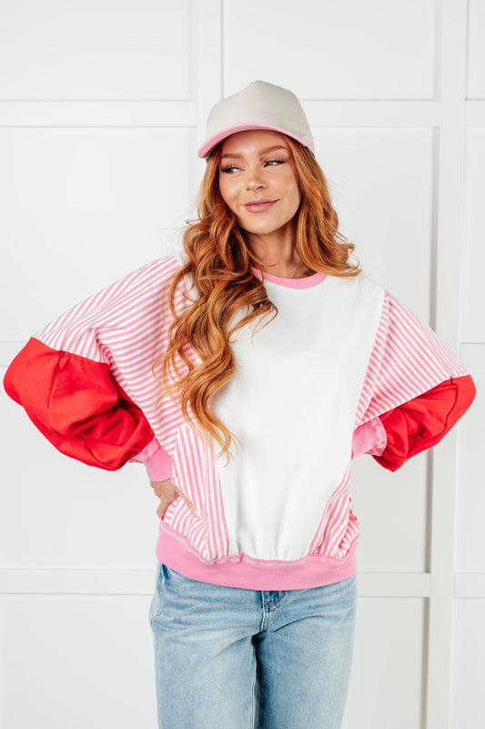 Stripes on My Sleeves Color Block Pullover (Online Exclusive)