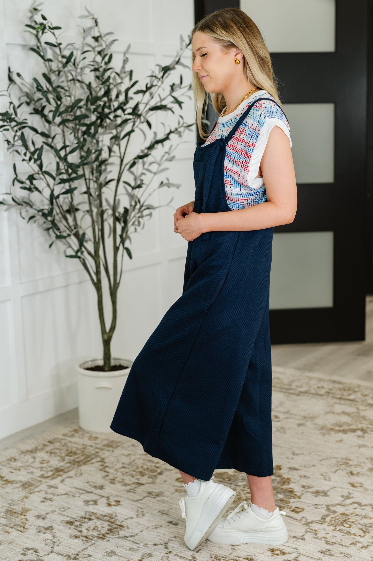 Suit Yourself Adjustable Strap Jumpsuit in Navy (Online Exclusive)