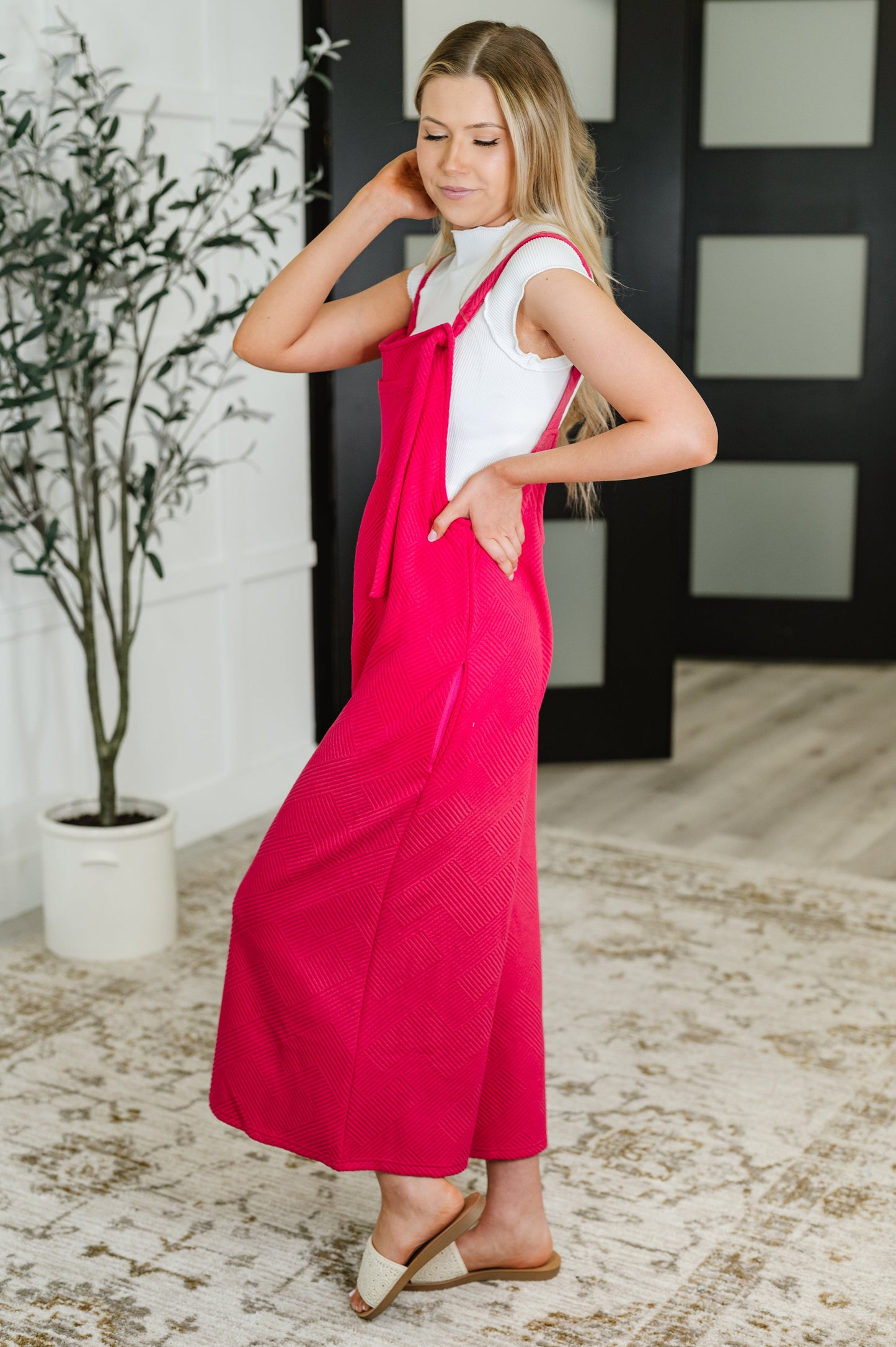 Suit Yourself Adjustable Strap Jumpsuit in Pink (Online Exclusive)