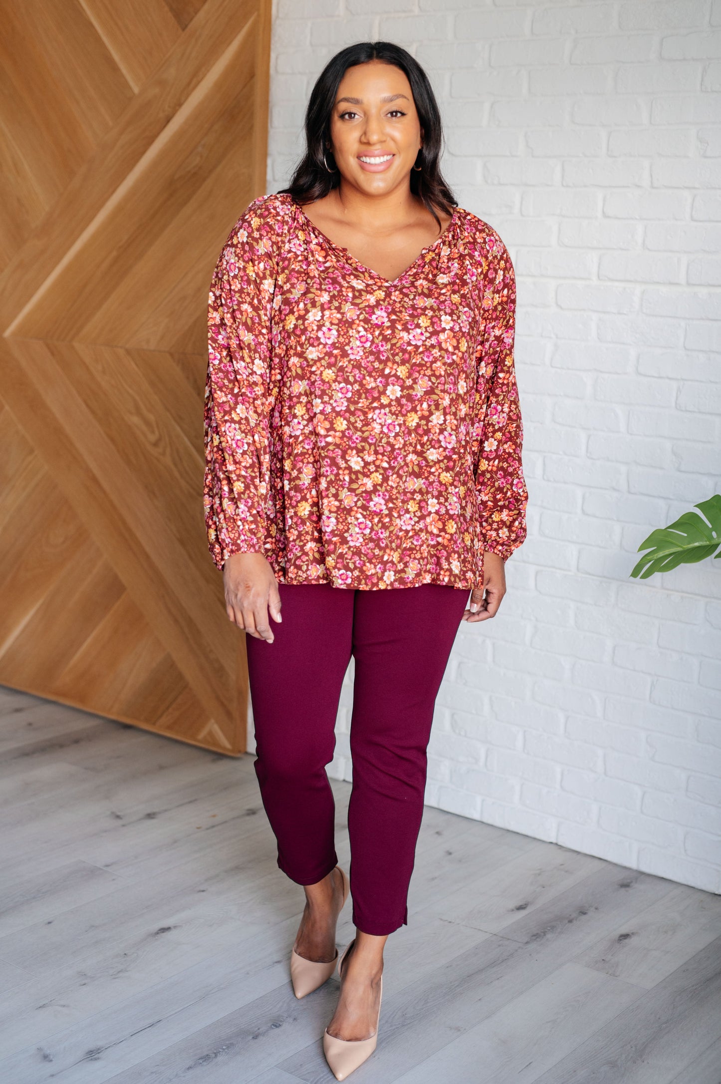 Sunday Brunch Blouse in Rust Floral (Online Exclusive)
