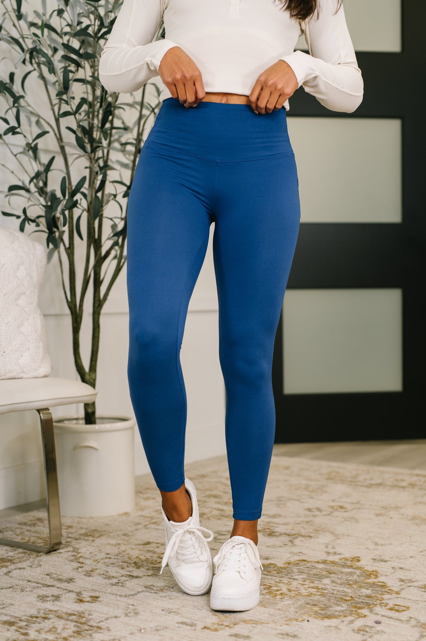 Sunday Splits High Waisted Leggings in Light Navy (Online Exclusive)